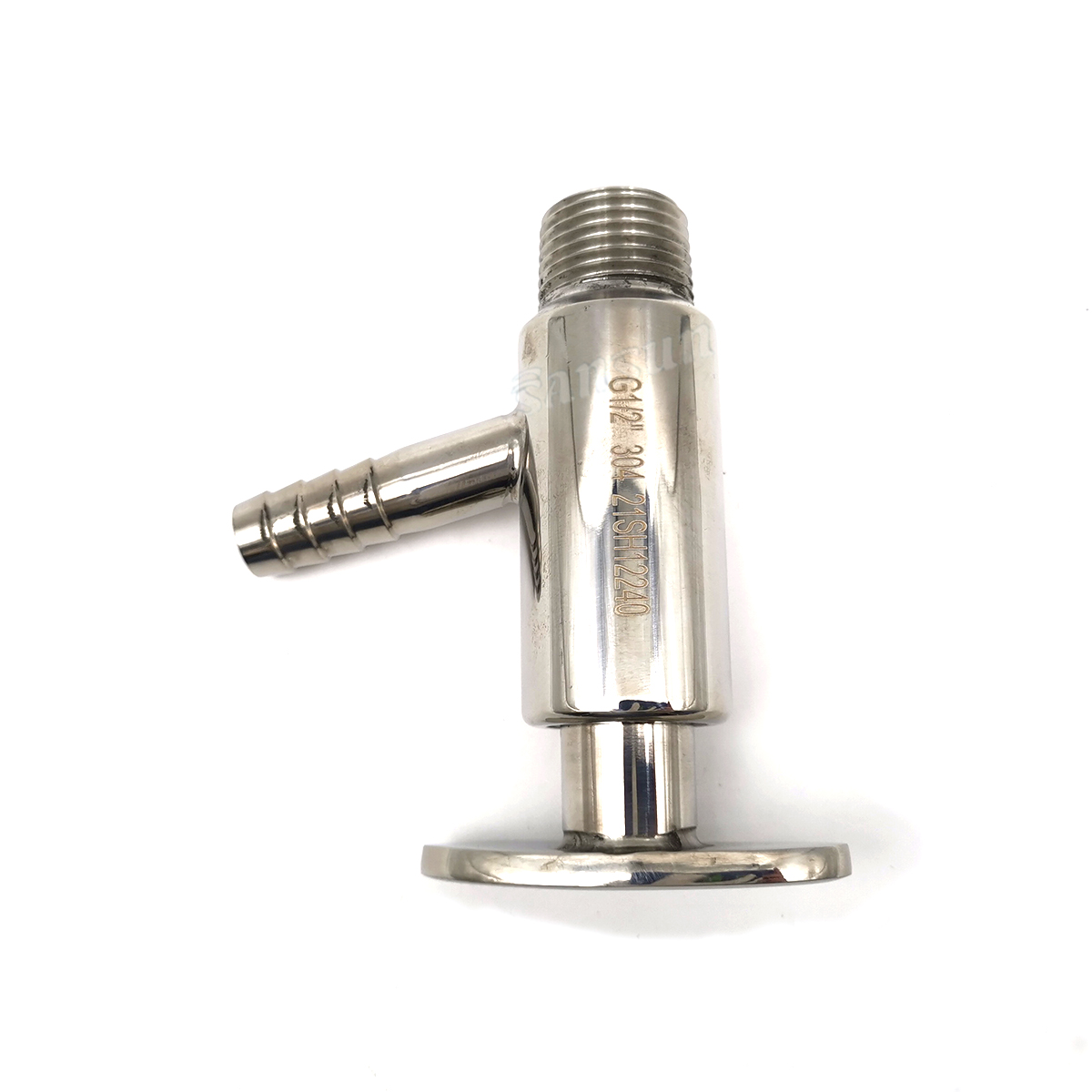 1/2" válvula de amostragem macho rosca BSP sanitária aço inoxidável