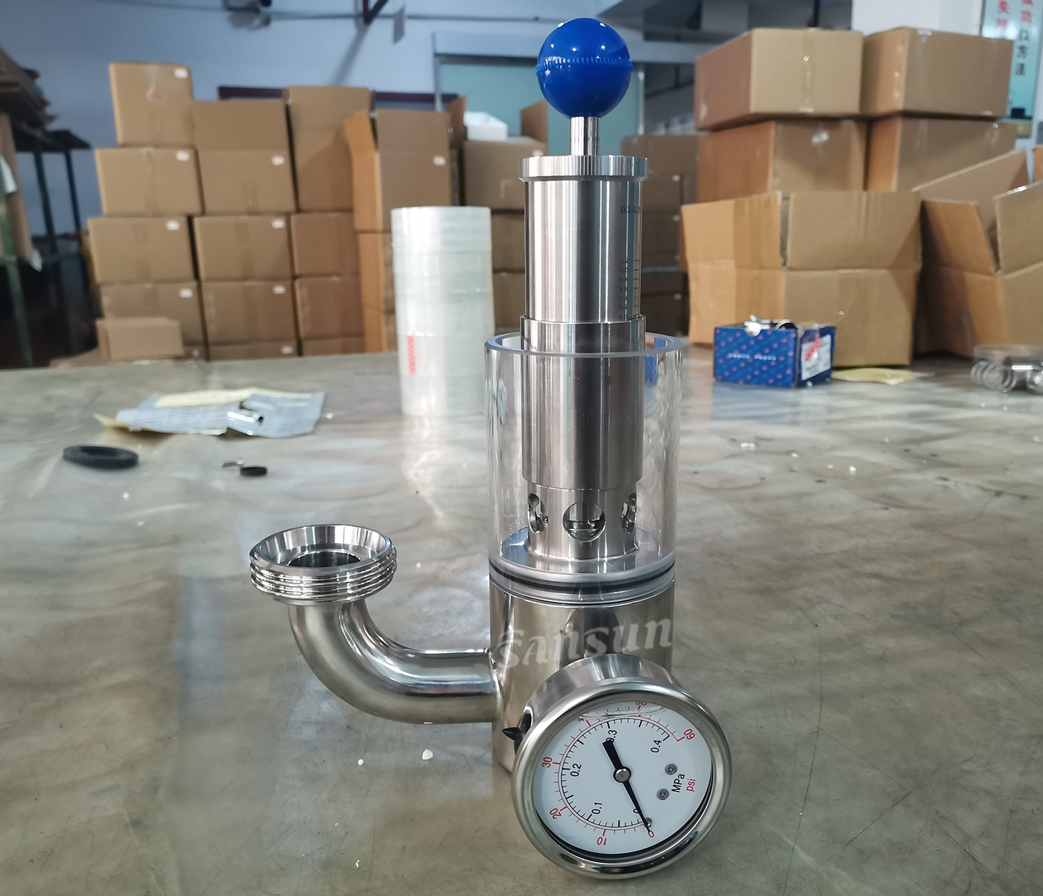 1.5" válvula de alívio de pressão de segurança tri clamp sanitária aço inoxidável